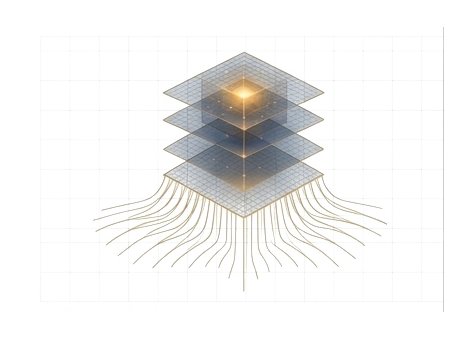 Tiered stacked platform layers representing LOOM's unified operational architecture